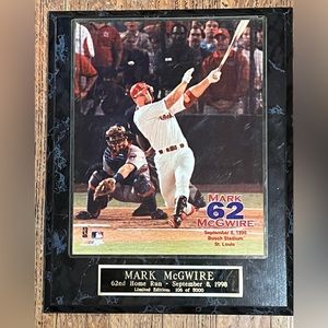 St Louis Cardinals Mark McGwire  10x13 plaque 62nd home run